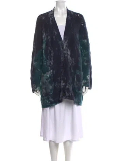 Pre-owned Avant Toi Virgin Wool Tie-dye Print Sweater In Blue