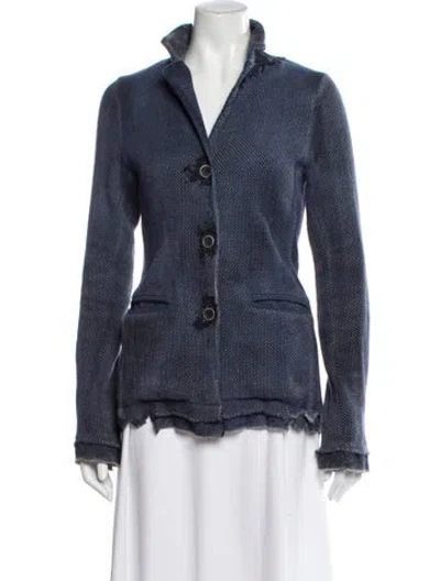 Pre-owned Avant Toi Virgin Wool Tweed Pattern Blazer In Blue