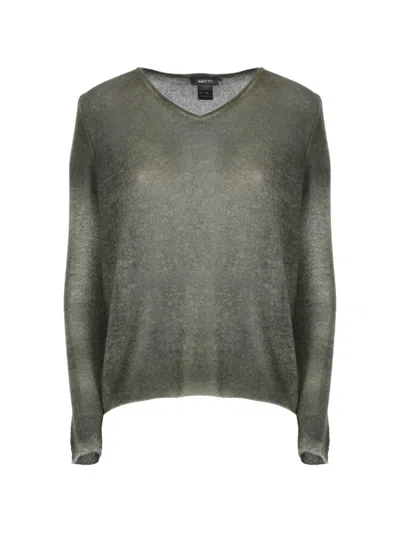 Avant Toi Green Seamless Edge Cashmere Sweater