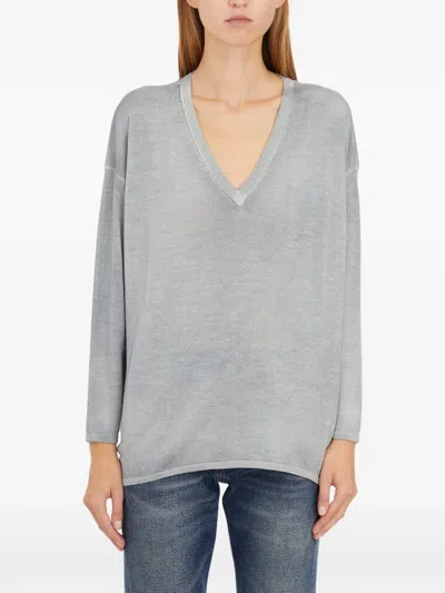 Avant Toi Maglia Scollo A V In Cashmere E Seta In Gray