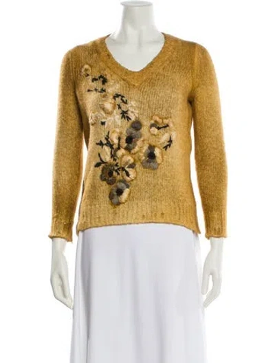 Pre-owned Avant Toi V-neck Sweater In Yellow
