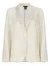 Avant Toi Gold Lurex Linen Blazer In Neutral