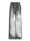 Avant Toi Wide-leg Silk Pants With Abstract Pattern In Gray