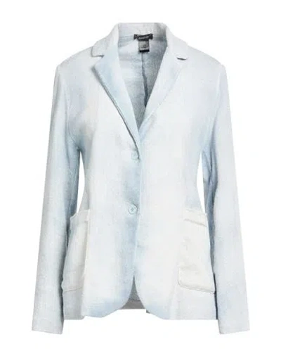 Avant Toi Woman Blazer Light Blue Size L Cotton, Linen, Polyamide, Cashmere
