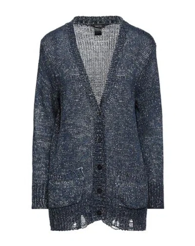 Avant Toi Woman Cardigan Blue Size M Cotton, Polyester, Metallic Fiber