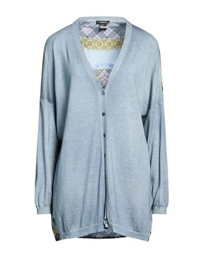 Avant Toi Woman Cardigan Slate Blue Size M Cashmere, Silk