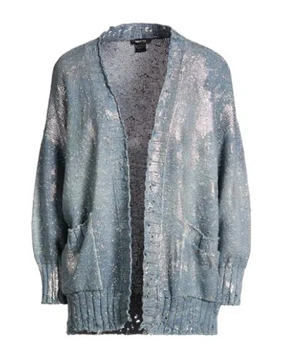 Avant Toi Woman Cardigan Slate Blue Size S Cotton, Polyamide, Metallic Fiber