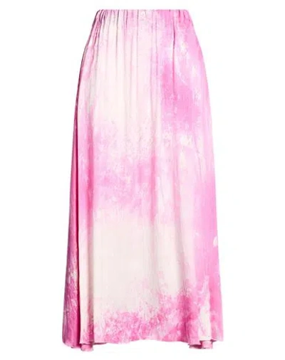 Avant Toi Woman Maxi Skirt Fuchsia Size S Silk, Elastane In Pink