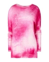 Avant Toi Side Slit Tie-dye Sweater In Pink