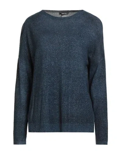 Avant Toi Woman Sweater Navy Size S Merino Wool, Cashmere, Lurex In Blue