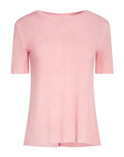 Avant Toi Woman T-shirt Light Pink Size M Modal, Silk, Lycra