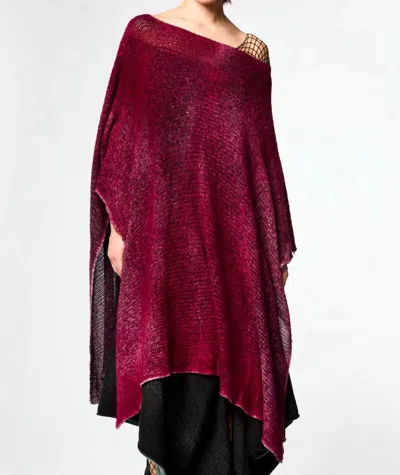 Avant Toi Women's Easy Fitting Poncho In Cherry In Red