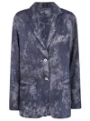 Avant Toi Silk Single-breasted Jacket In Blue