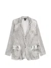 Avant Toi Grey Solid Notched Lapel Blazer In Gray