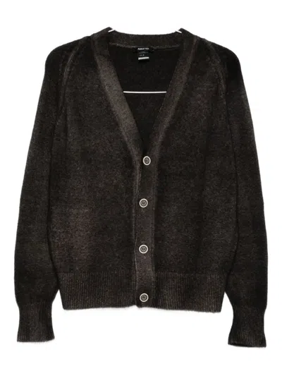 Avant Toi Wool And Cashmere V-necked Cardigan In Brown