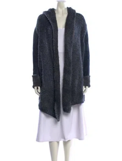 Pre-owned Avant Toi Wool Open Front Sweater In Blue