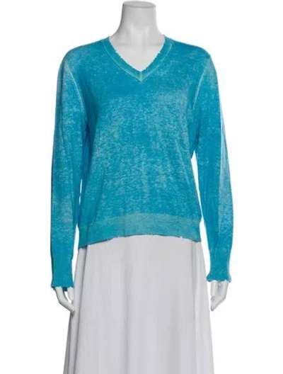Pre-owned Avant Toi Wool V-neck Sweater In Blue