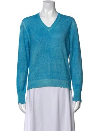 Pre-owned Avant Toi Wool V-neck Sweater In Blue