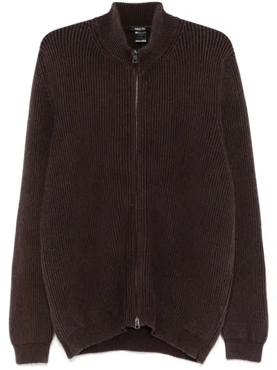 Avant Toi Zip-up Cardigan In Brown