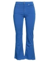 Avantgar Denim By European Culture Woman Pants Bright Blue Size 32 Cotton, Polyester, Elastane