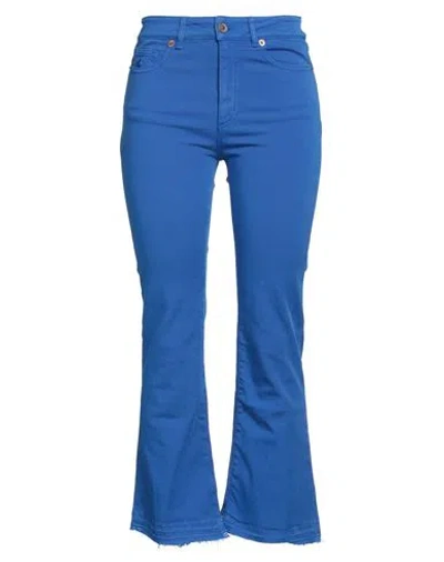 Avantgar Denim By European Culture Woman Pants Bright Blue Size 32 Cotton, Polyester, Elastane