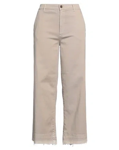 Avantgar Denim By European Culture Woman Pants Sand Size 28 Cotton, Polyester, Elastane In Beige