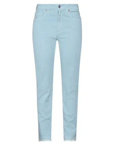 Avantgar Denim By European Culture Woman Pants Sky Blue Size 26 Cotton, Polyester, Rubber