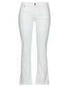 Avantgar Denim By European Culture Woman Pants White Size 30 Cotton, Polyester, Rubber