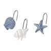 Avanti Abstract Coastal Shower Curtain Hooks In Blue