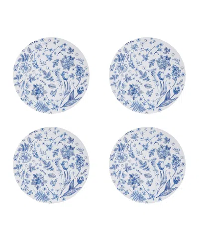 Avanti Ashford Woven Braided Round Placemats, Set Of 4 In Blue