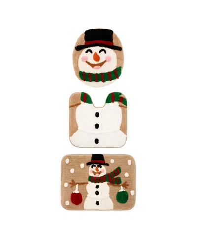 Avanti Avanrti Mr. Snowman 3-piece Contour Rug Set In Multi