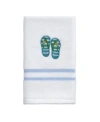 Avanti Beach Mode Flip-flop Motif Cotton Fingertip Towel, 11" X 18" In White
