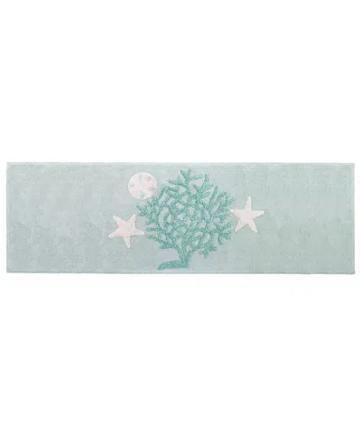 Avanti Beachcomber Seashells Cotton Bath Rug, 24" X 60" In Seafoam