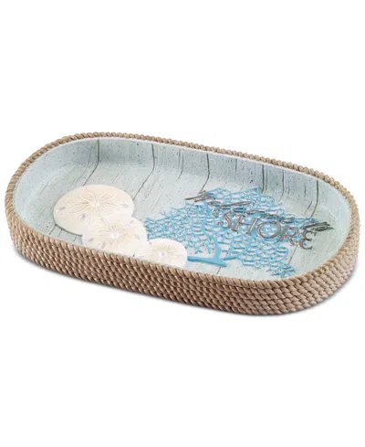 Avanti Beachcomber Seashells Resin Bathroom Tray In Green