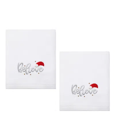 Avanti Believe Cotton Hand Towel Set, 28" X 16" In White