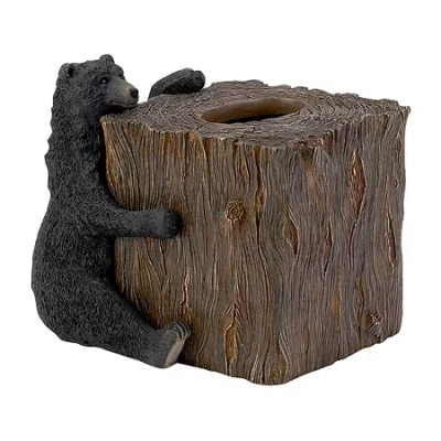 Avanti Black Bear Lodge Tissue Holder In Multi