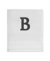 Avanti Block Monogram Initial Cotton Hand Towel, 16" X 30" In White