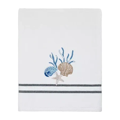 Avanti Blue Lagoon Embellished Bath Towel In Silver