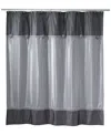 Avanti Braided Medallion Colorblocked Shower Curtain, 72" X 72" In Gray