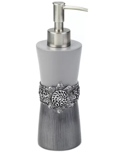 Avanti Braided Medallion Colorblocked Soap/lotion Dispenser In Gray