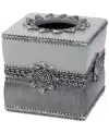 Avanti Braided Medallion Colorblocked Tissue Box Cover In Gray
