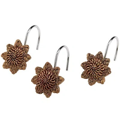 Avanti Braided Medallion Shower Curtain Hooks In Multi