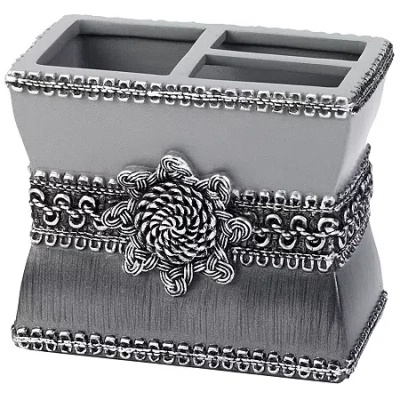 Avanti Braided Medallion Toothbrush Holder In Gray