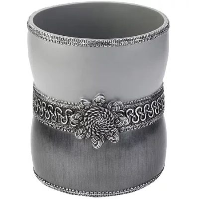 Avanti Braided Medallion Wastebasket In Gray