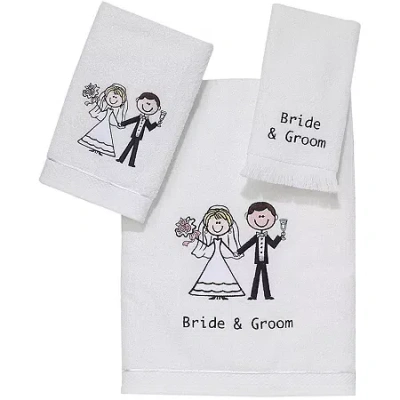 Avanti Bride And Groom Bath Towels In White