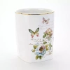 Avanti Butterfly Garden Trash Can In White