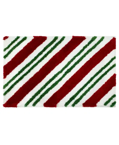 Avanti Candy Cane Polyester Bath Rug, 20" X 32" In Multi
