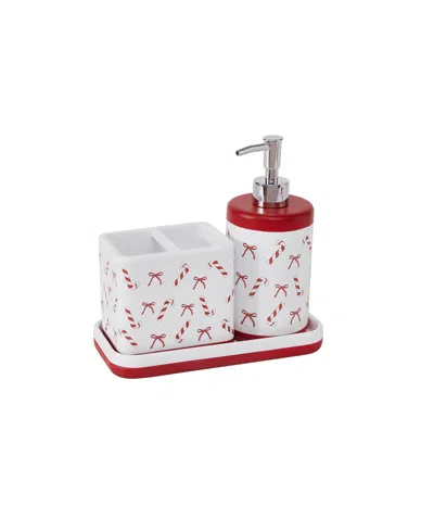 Avanti Candy Canes 3-piece Resin Bath Accessory Set In Multi