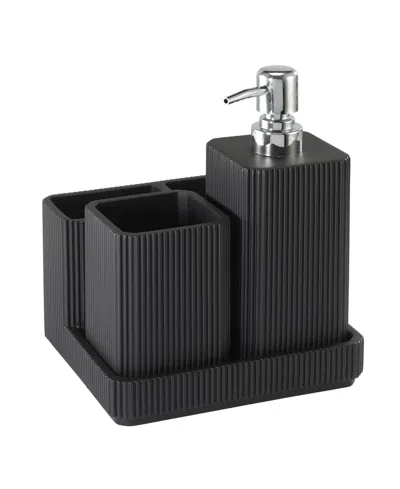 Avanti Chelsea 3-piece Bath Accessory Set In Black