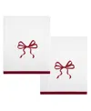 Avanti Christmas Bows 2-pc Bath Towel Set, 52" X 27" In White
